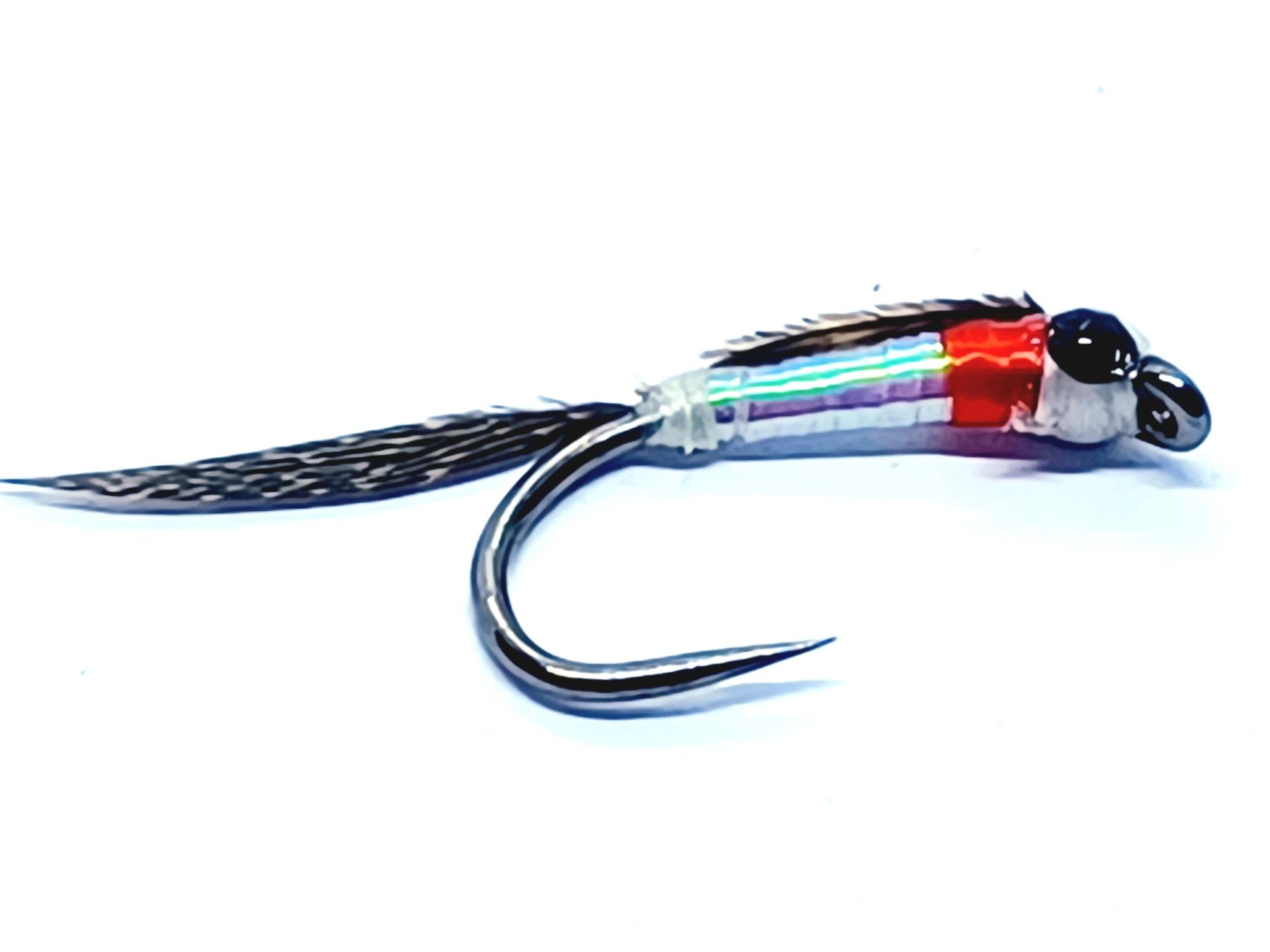 6 Mosche Da Pesca REFF Skinny Diawl Bach – Taglia 12 – Amo Senza Ardiglione – Costola Rossa - Foto 2