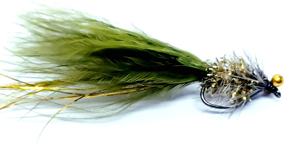 Humungous Fly Olive & Gold CODE HL23 (s8) barbless