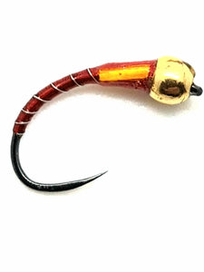 Barbless Blood Worm Gold Head CODE HHB25